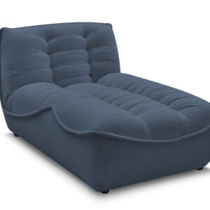 Méridienne Bobochic Serena en tissu chiné bleu avec assise généreuse