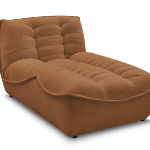 Méridienne Bobochic Serena en tissu chiné orange, présentée de face