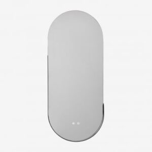 Miroir Vacson noir ovale avec éclairage LED intégré pour salle de bain