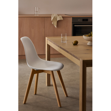 Pack De 4 Chaises De Salle À Manger En Polypropylène Et Bois De Hêtre Scand Nordic Blanc - Sklum