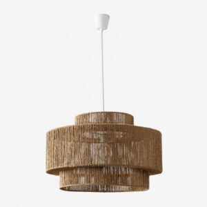 Suspension Sklum Kena en papier tressé avec abat-jour de 60 cm