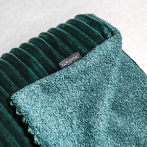 Plaid BOBOCHIC OSLO vert réversible en velours côtelé et bouclette