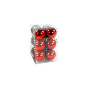 Set de boules de Noël Wadiga rouges en plastique pour sapin