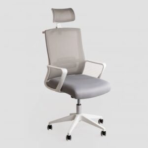 Chaise de bureau Teill Colors gris clair avec accoudoirs et roulettes