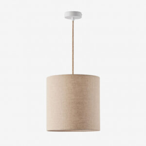 Suspension Arlina en tissu naturel blanc et marron sable clair