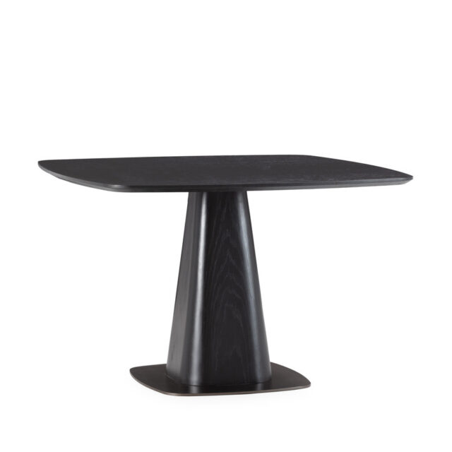 Table à manger BOBOCHIC NOA carrée noire avec pieds en métal