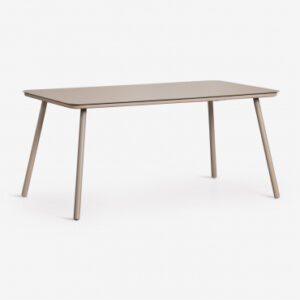 Table à manger Sklum Arhiza rectangulaire en verre trempé brun moka