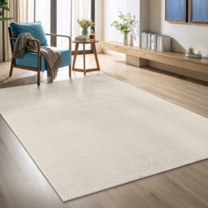 Tapis The carpet effet 3D crème de grand format pour le salon