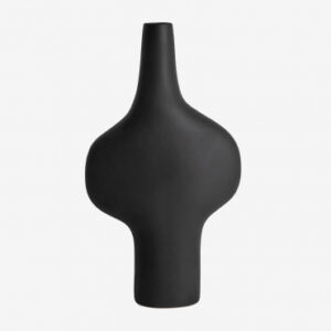 Vase Sotres Sklum noir en céramique mate aux formes arrondies