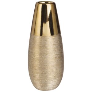 Vase Maisons du Monde en céramique dorée aux dimensions 11,5 × 28 × 11,5 cm